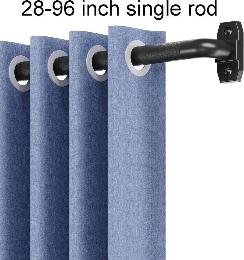 Blu-Pier Tech Heavy Duty Cafe Curtain Rod 28-96 Inch, French Door & Window Curtain Rods with Brackets - Requires Drilling, Adjustable Metal Drapery for French Doors, Large Windows, Kitchen, Living Room - Image 2